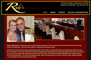 KIARO Computer Solutions Web Development client web site Rudys Restaurant Hackensack, NJ